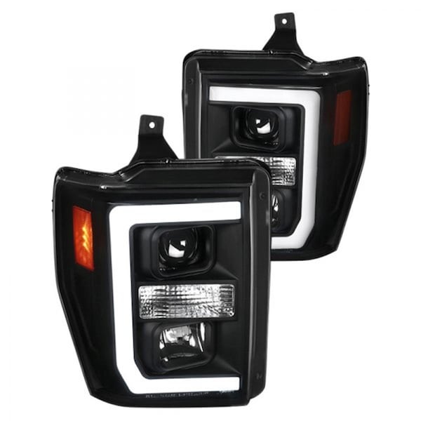 Overtime Black LED Bar Projector Headlights for 2008-2010 Ford F-250 OV2654082 - main